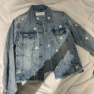 Denim Jacket Embroidered with Stars